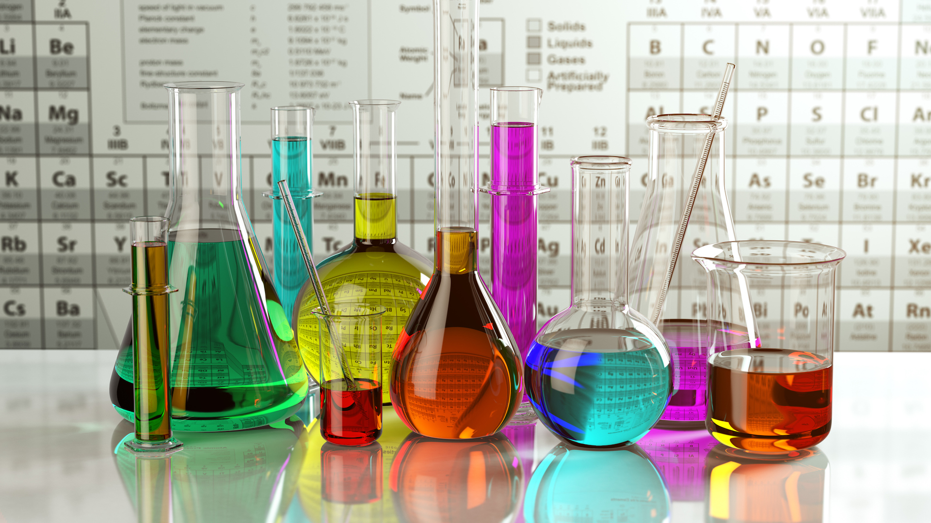 A selection of chemistry flasks