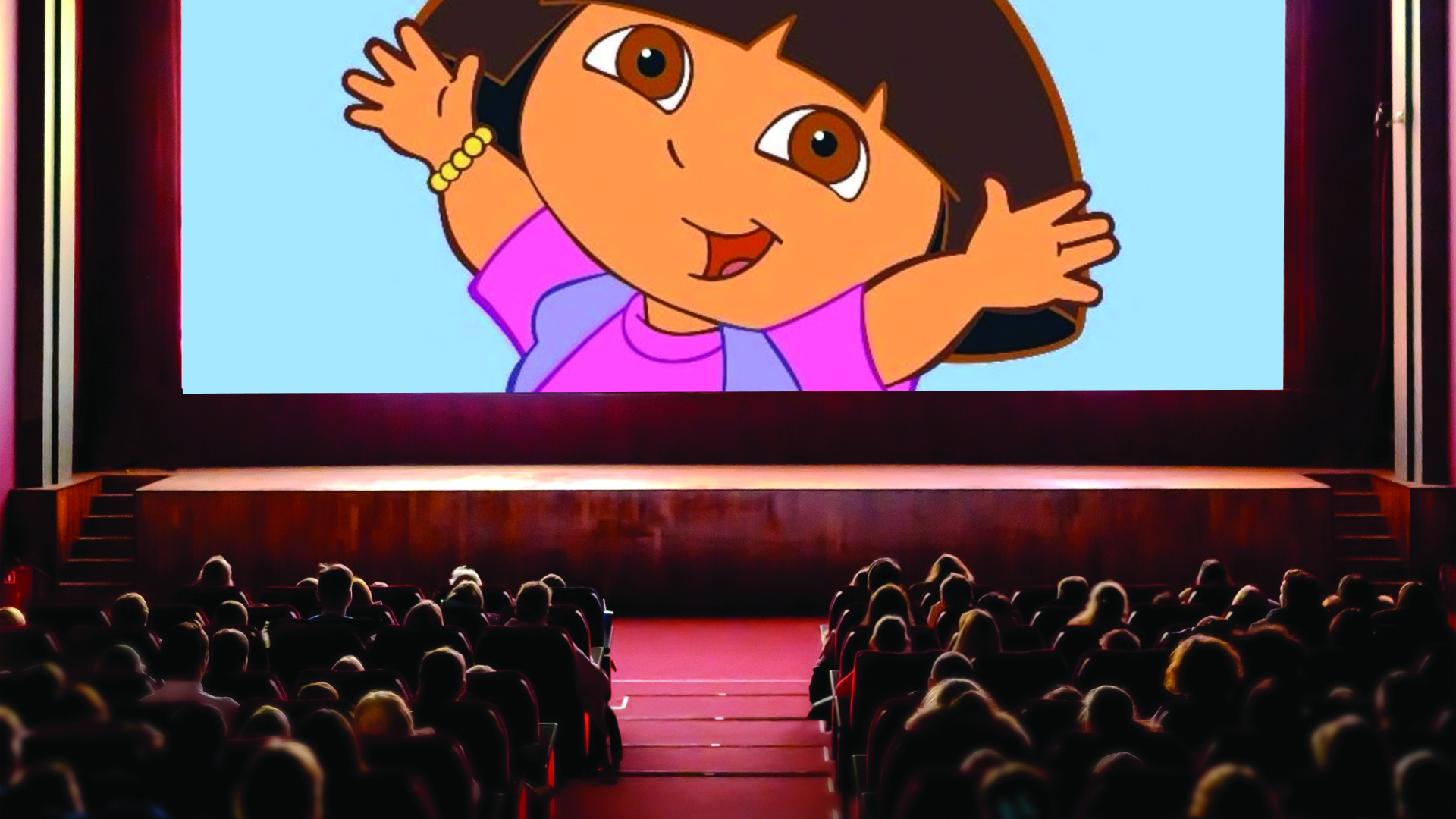 The Dora the Explorer cartoon on the big screen