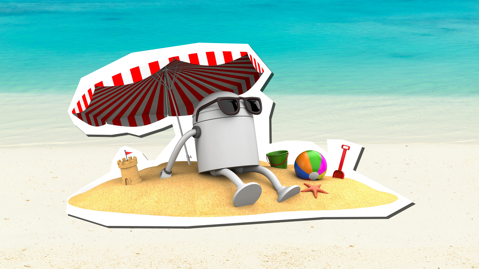 Robot on the beach