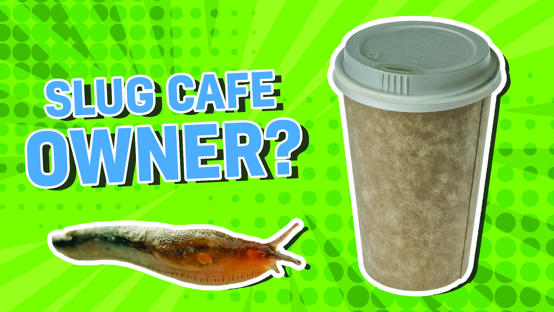 A slug next to a coffee cup