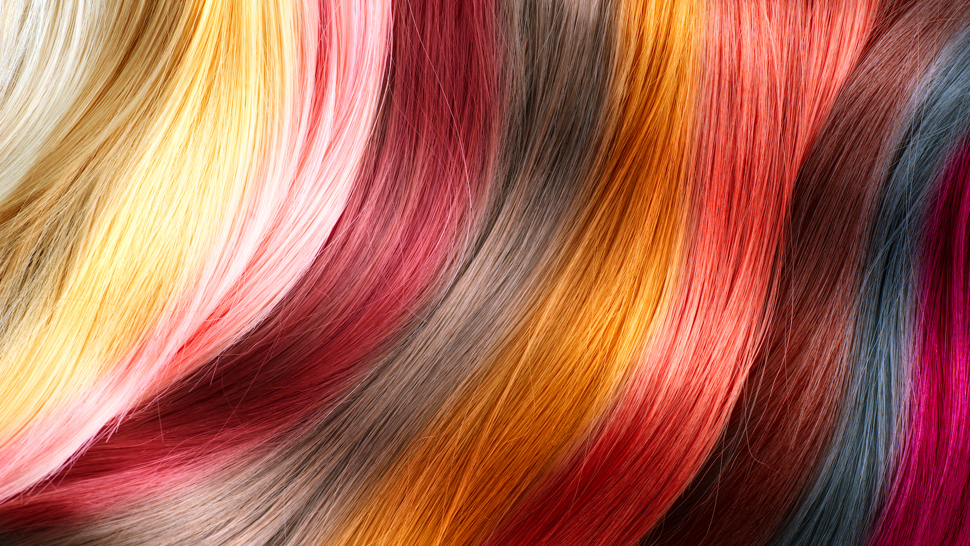 A hairstyle with many different colours