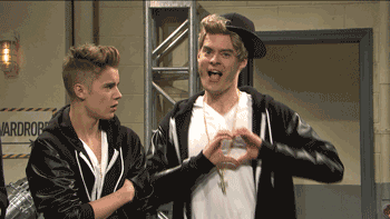 Justin Bieber and Bill Hader in Saturday Night Live