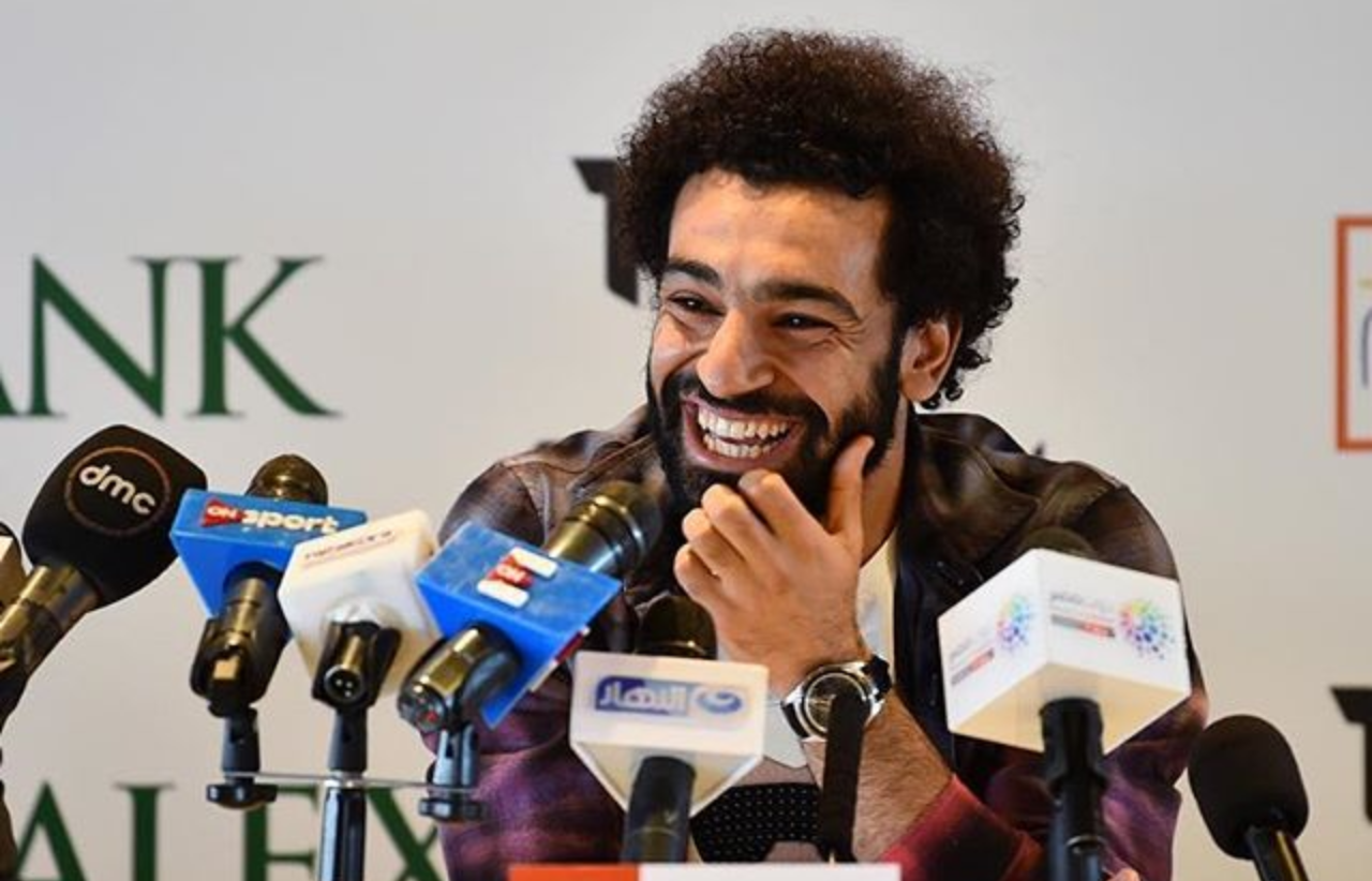 Mo Salah at a press conference