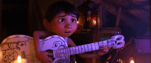 A scene from the Pixar movie, Coco