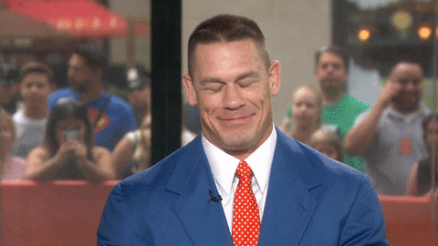 John Cena looking embarrassed 