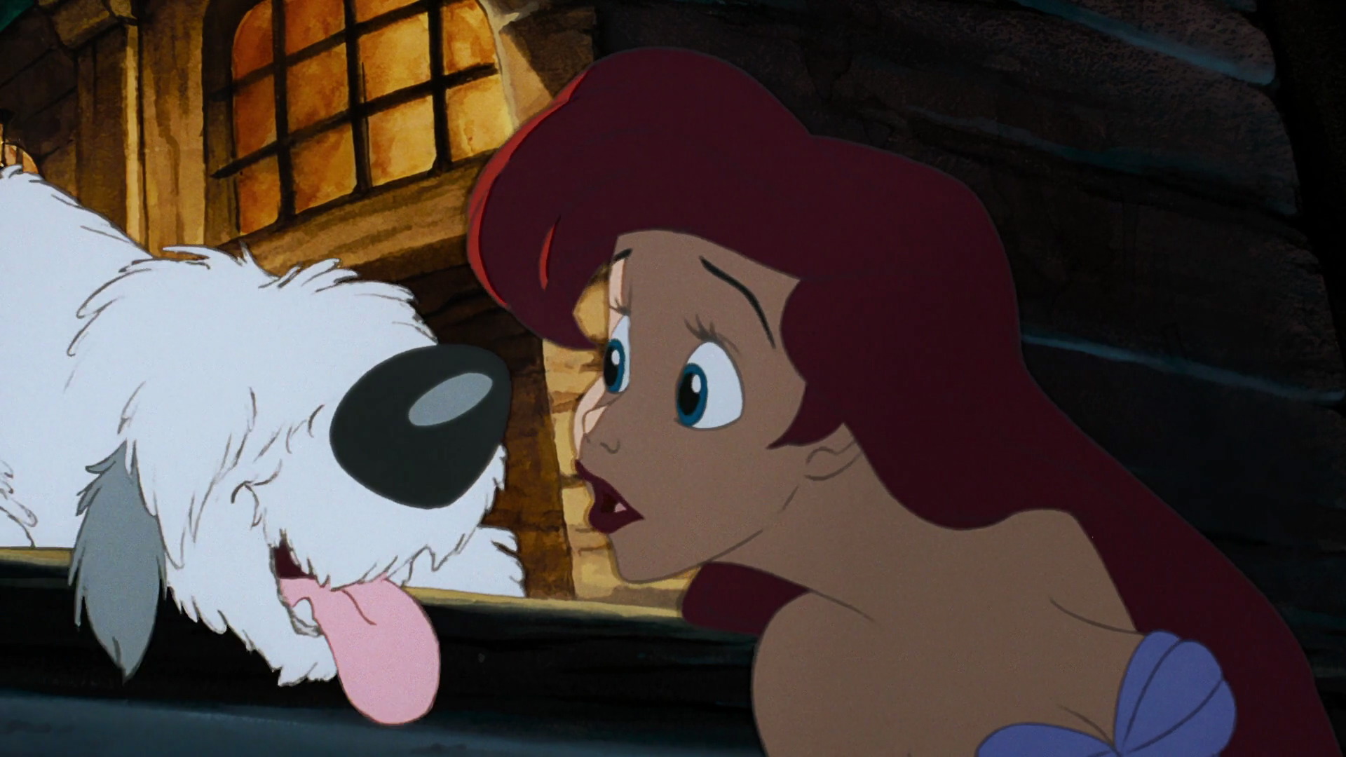 Prince Eric's dog and Ariel