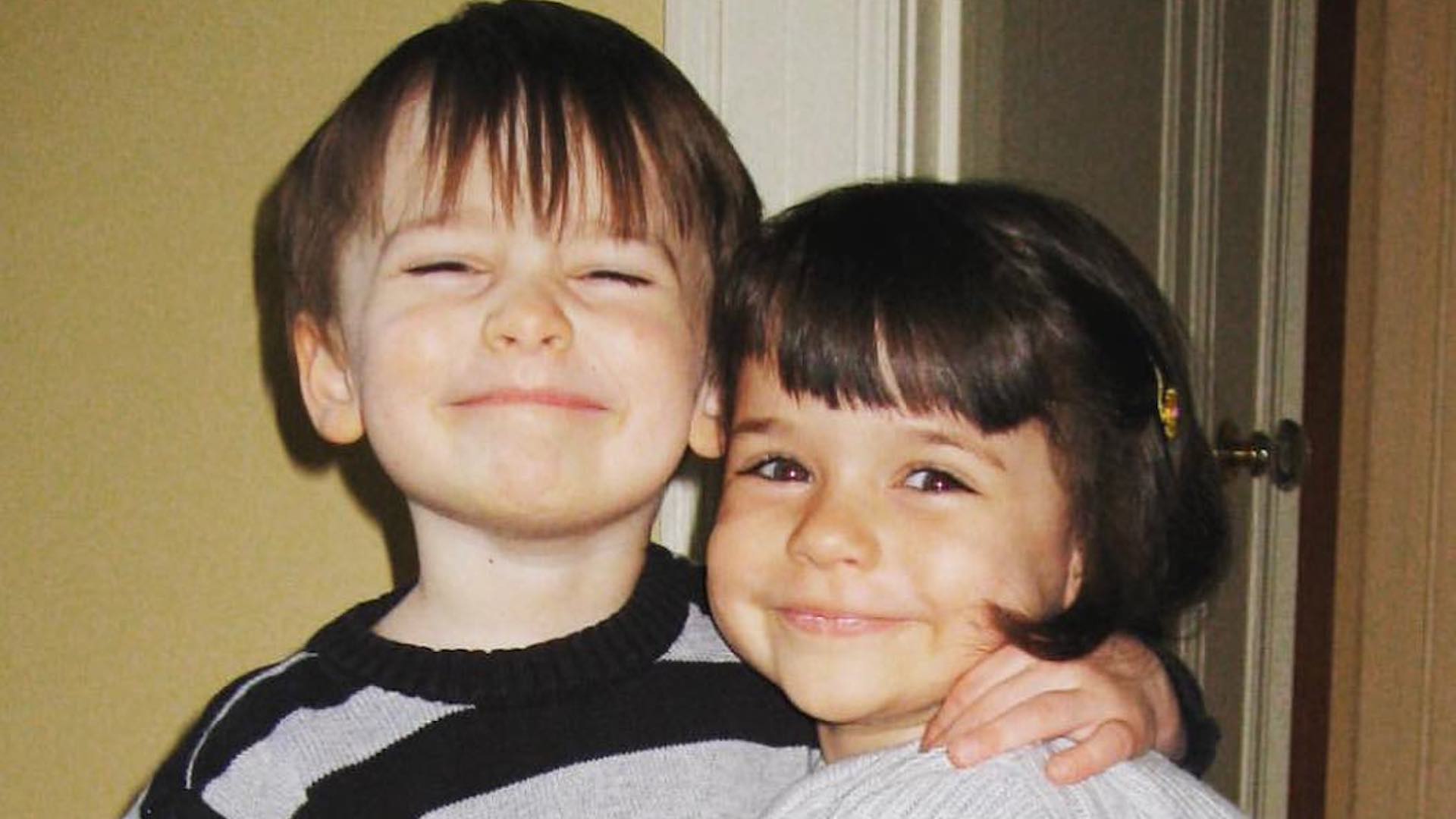 Noah Schnapp with his twin sister
