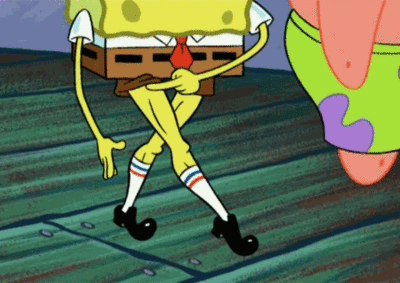 SpongeBob SquarePants shows off his socks