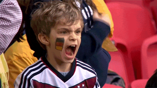 An excited German football fan