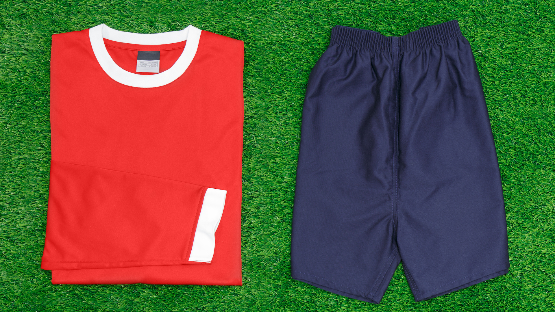 Football kit neatly laid out