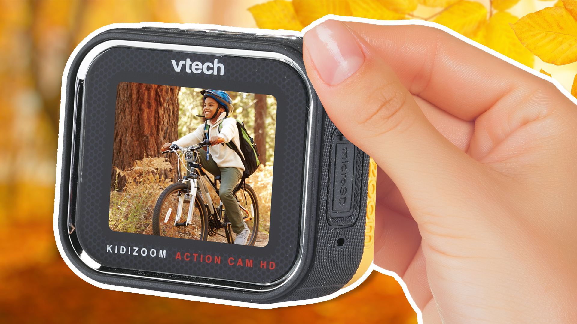 A close of the VTech action cam