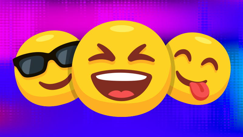 Three smiling emojis