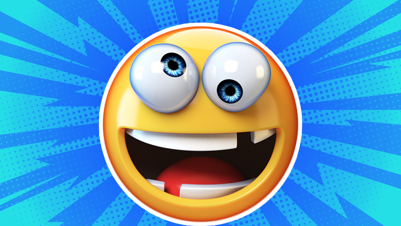 Cross eyed laughing emoji