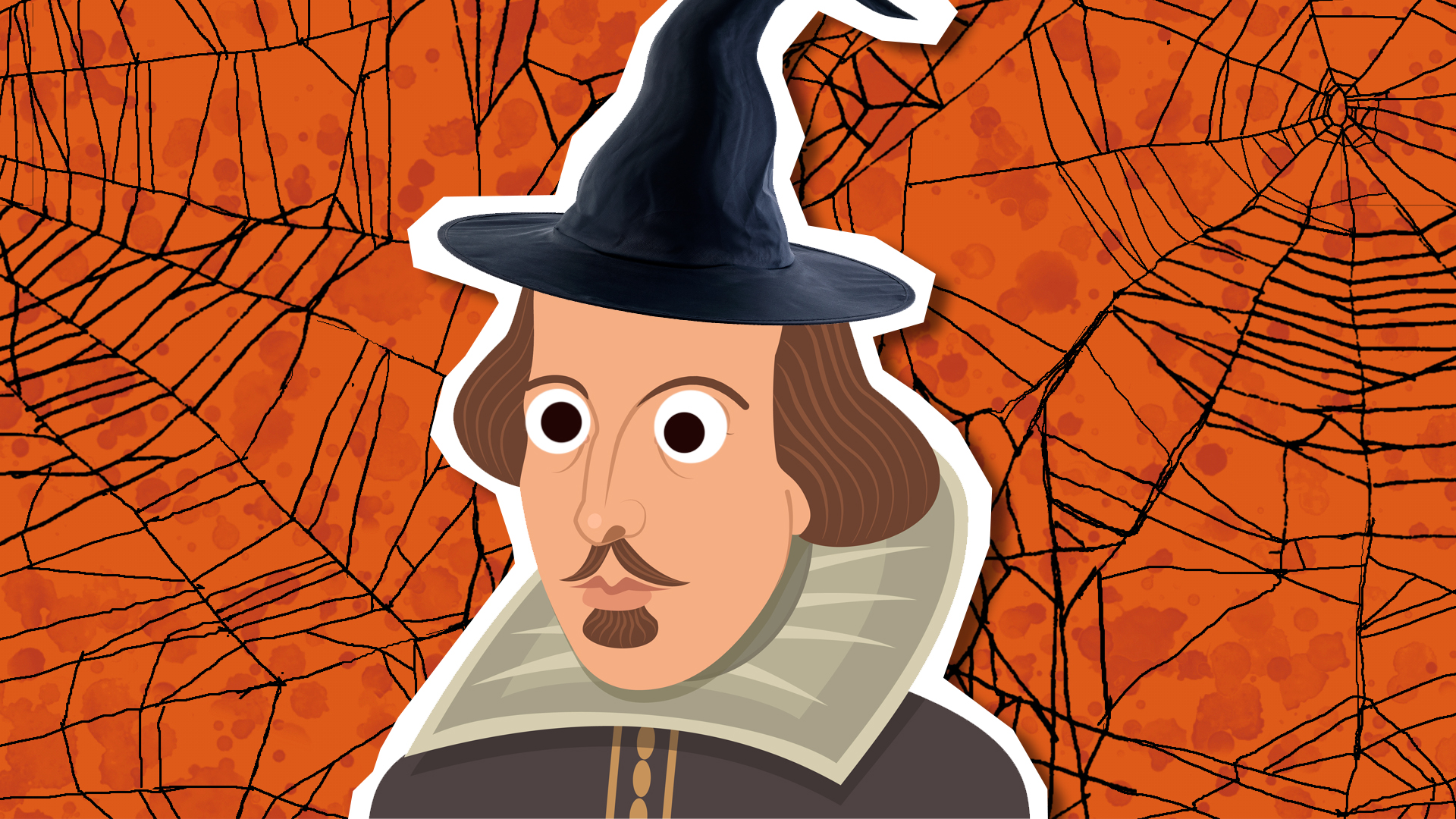 William Shakespeare in a witches hat