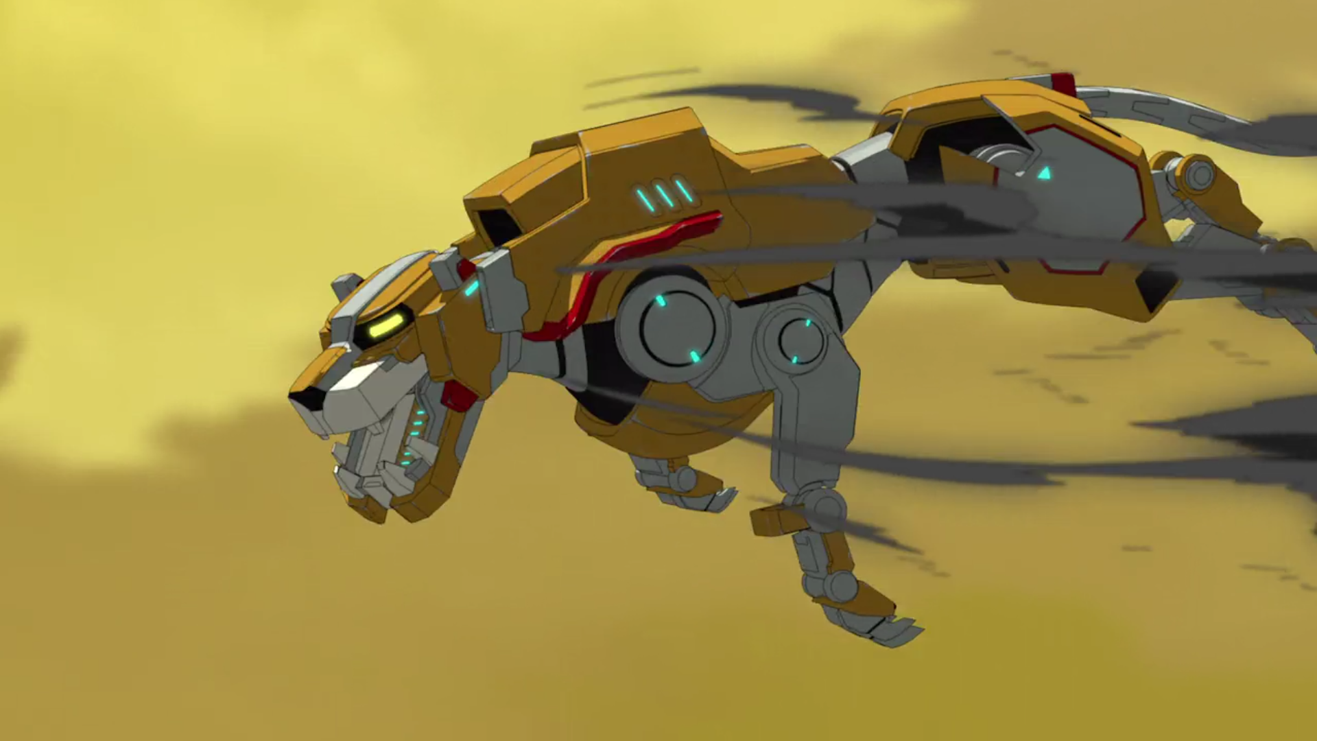 A yellow robotic lion in Voltron: Legendary Defender