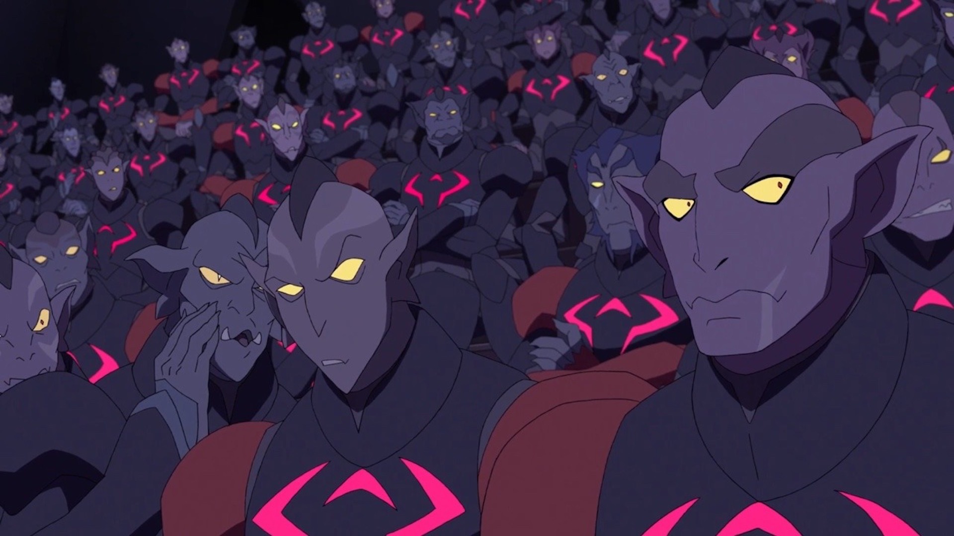 A crowd of Galrans in Voltron: Legendary Defender