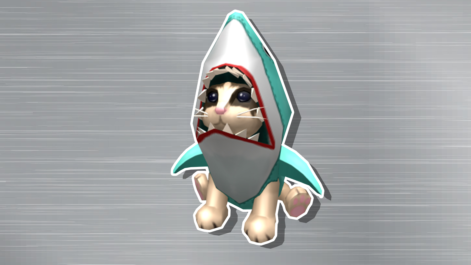 Cat in a shark outfit