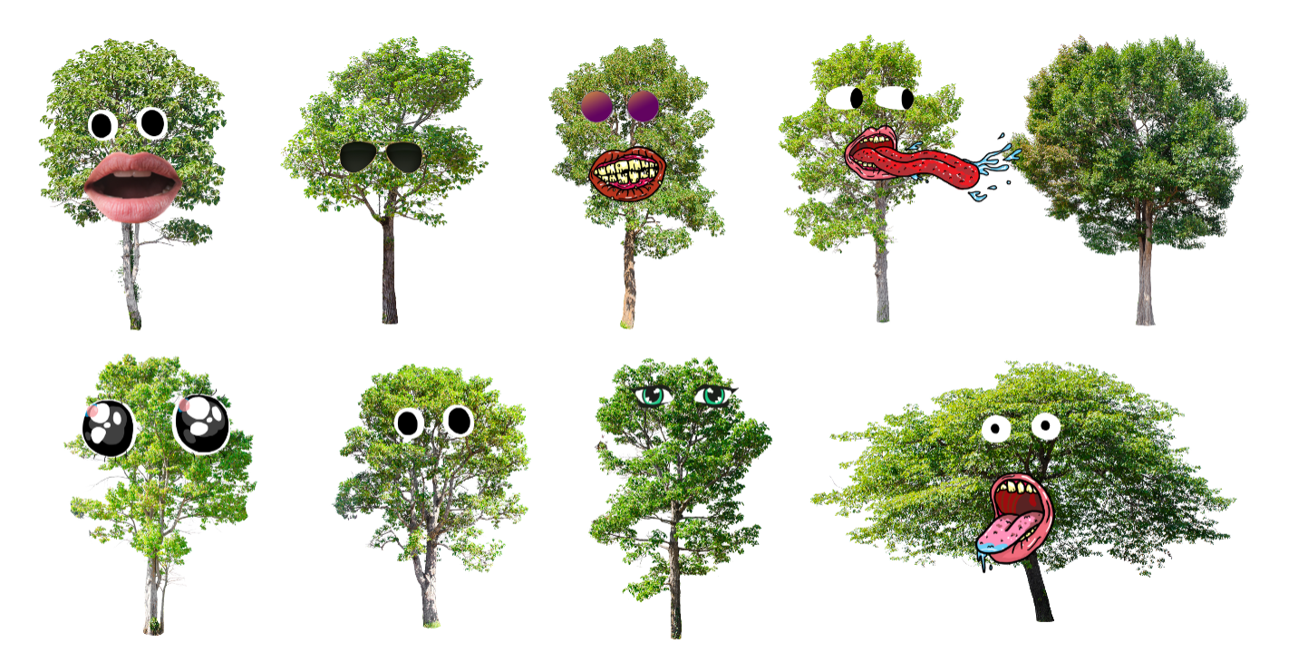 Trees with faces. Haha