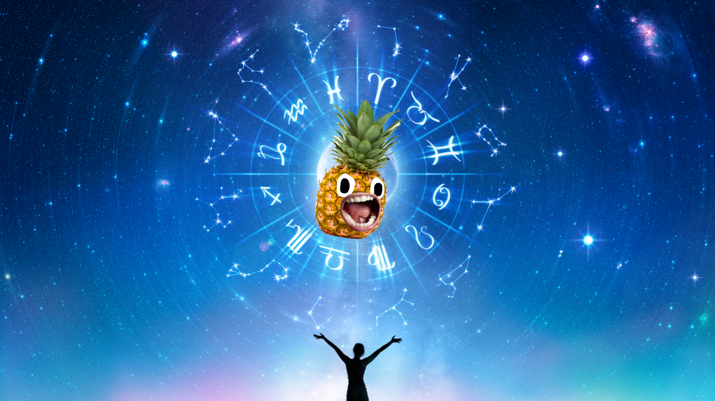A pineapple in the centre of the zodiac 