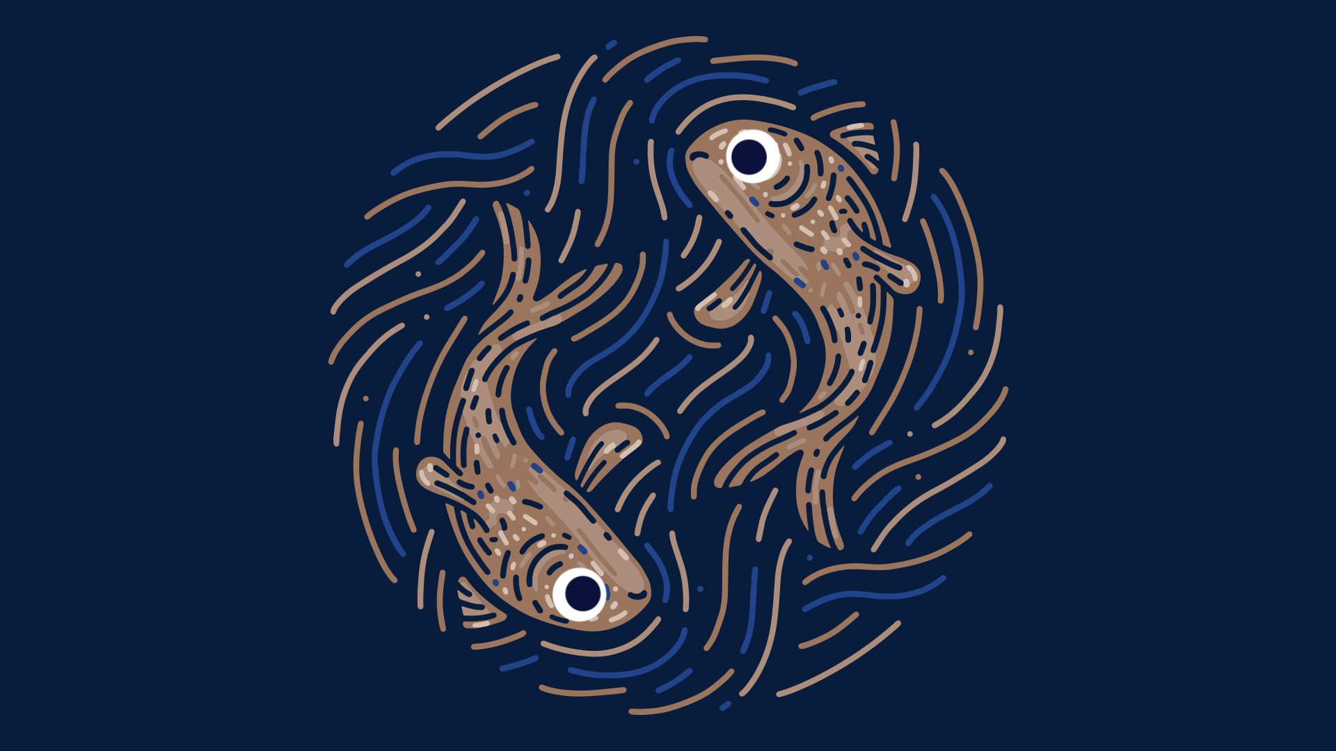 The symbol for Pisces 