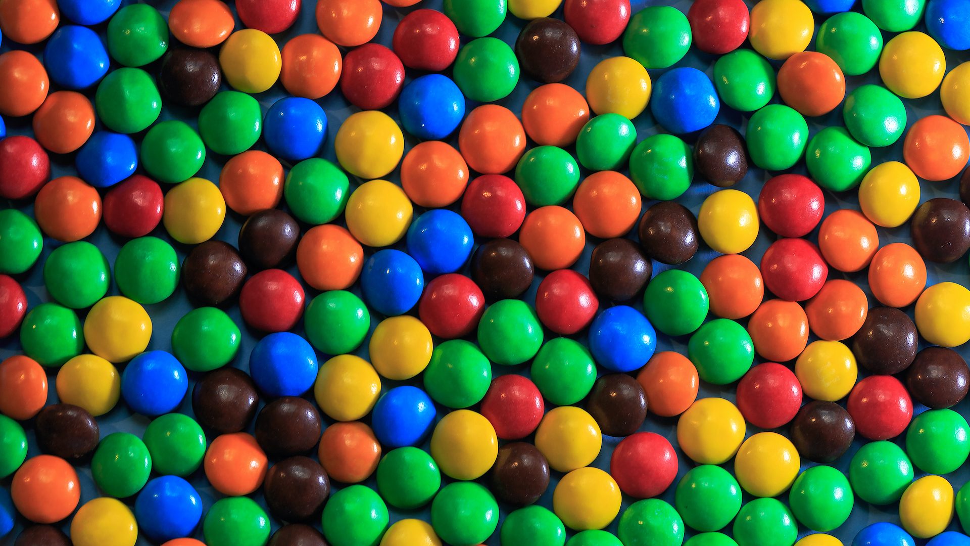 Background of differently coloured M&Ms