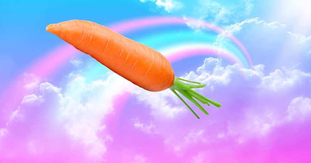 Sky carrot over a rainbow