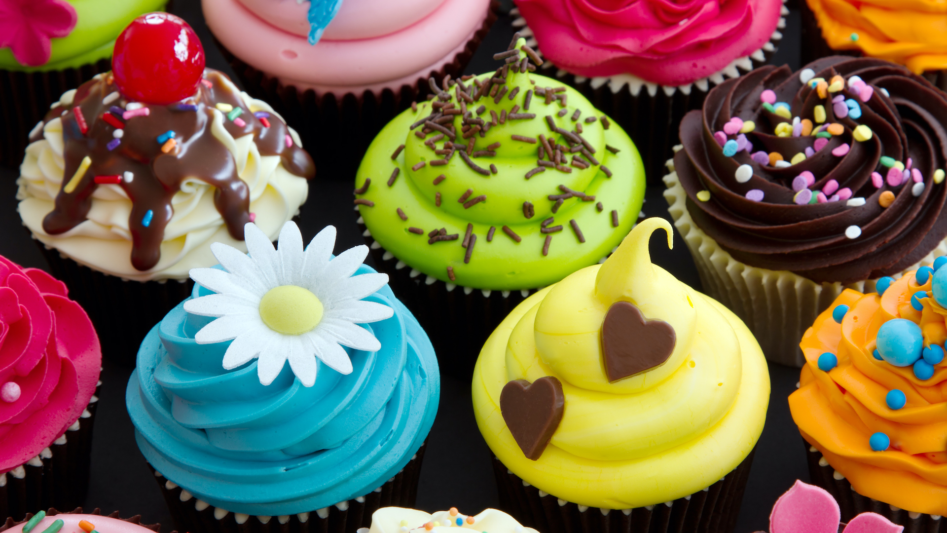 A selection of delicious cupcakes
