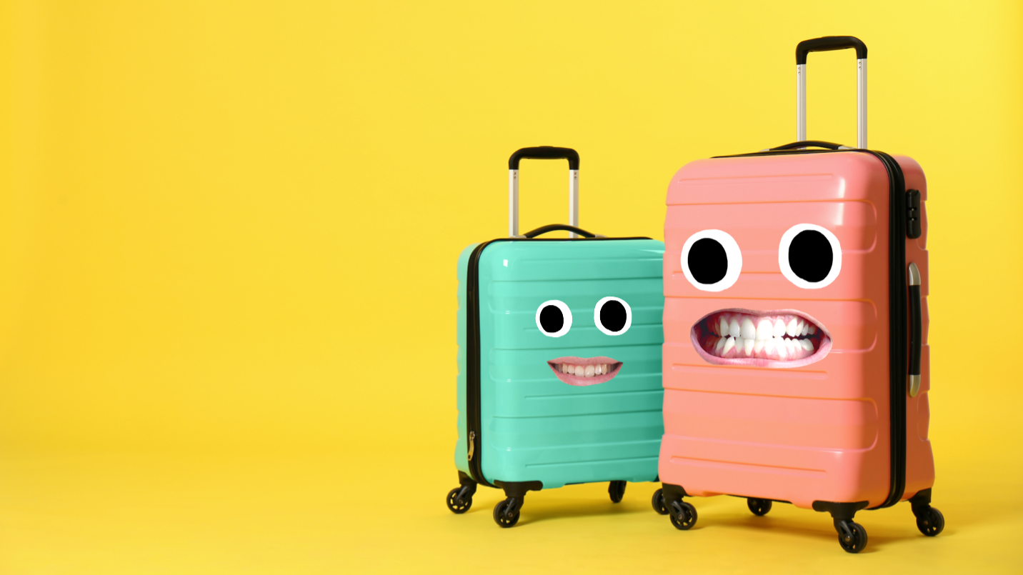 Two colourful suitcases