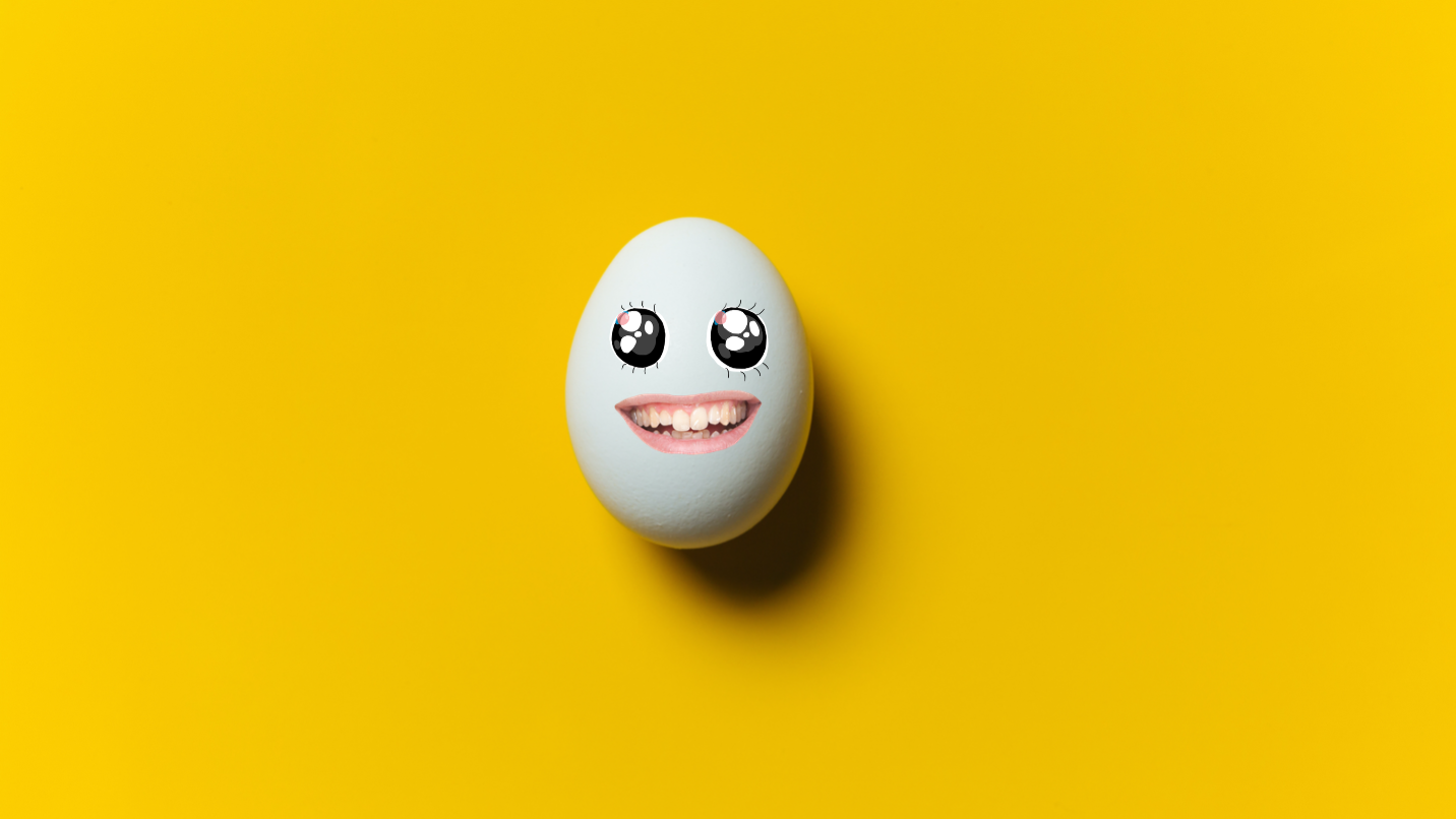 An egg with a happy face