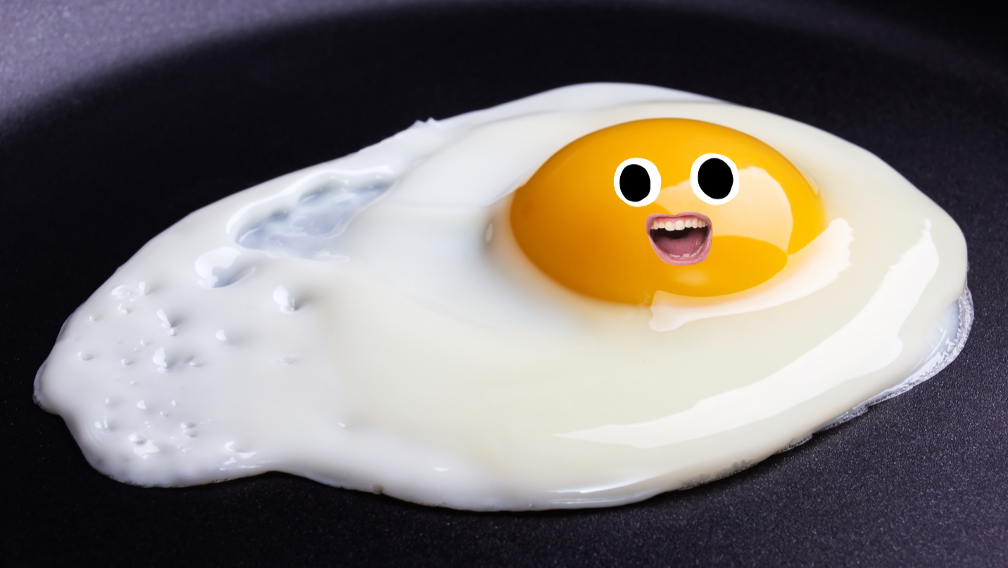 An egg in a frying pan
