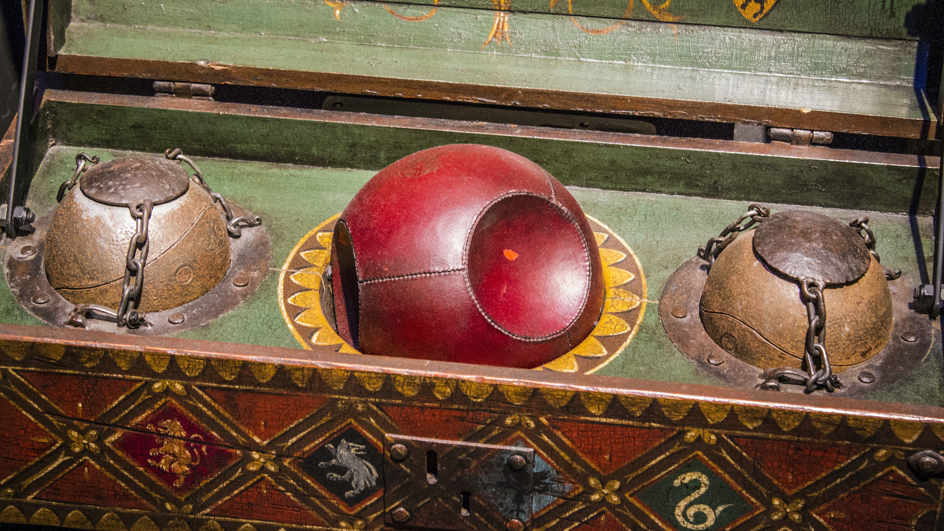 Quidditch balls at the Warner Brothers Studio tour, The Making of Harry Potter