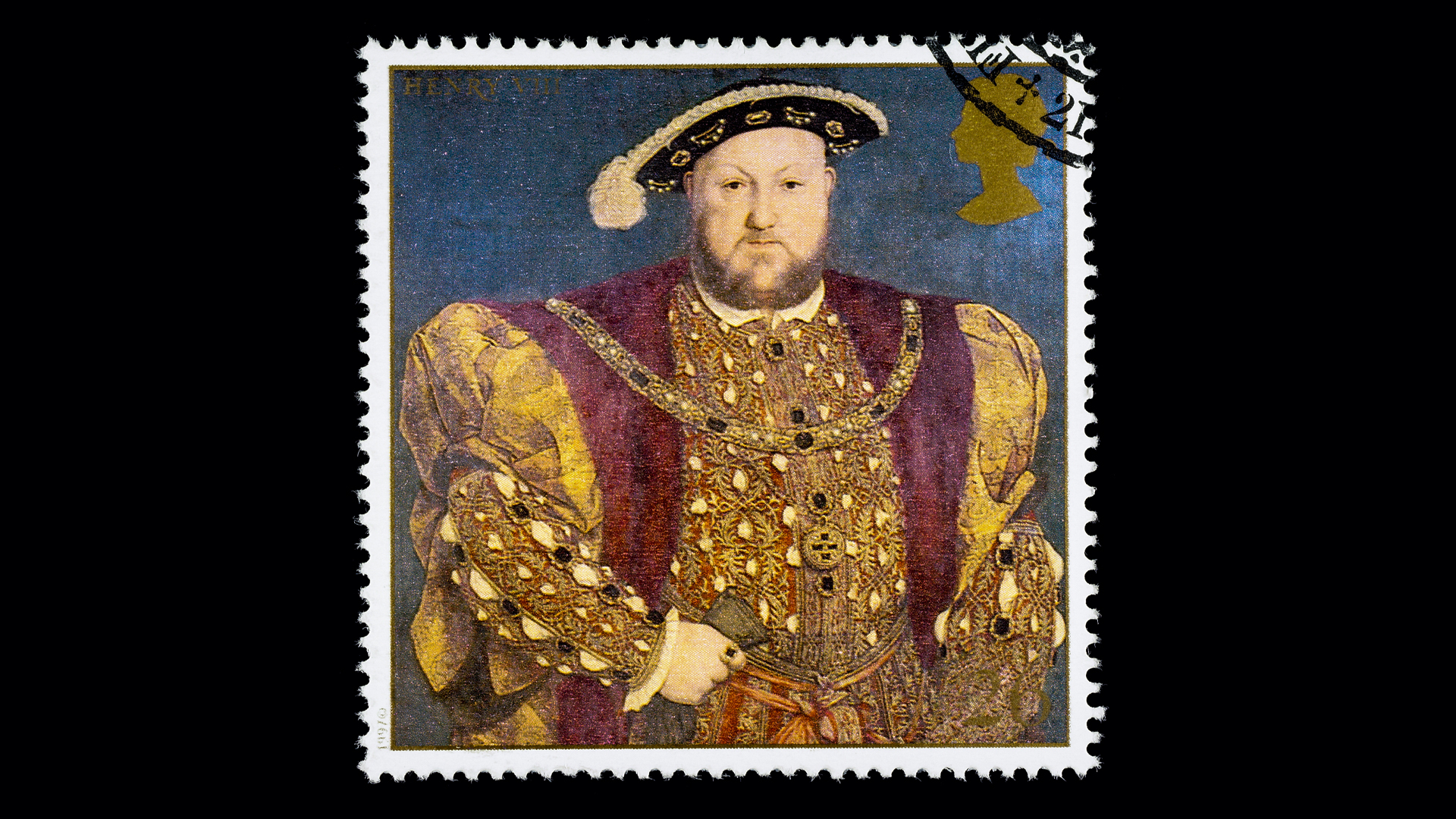 A stamp featuring Henry VIII