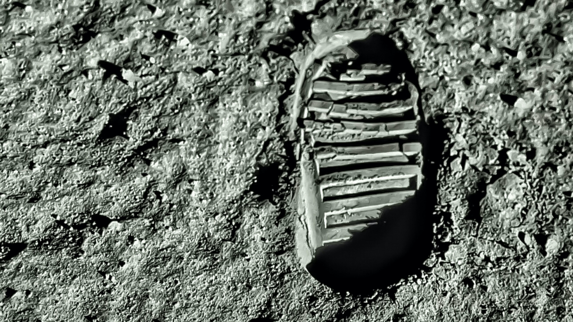 A footprint on the moon's surface 