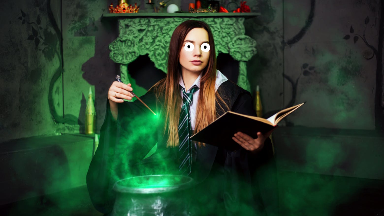 A wizard student learning how to cast a spell