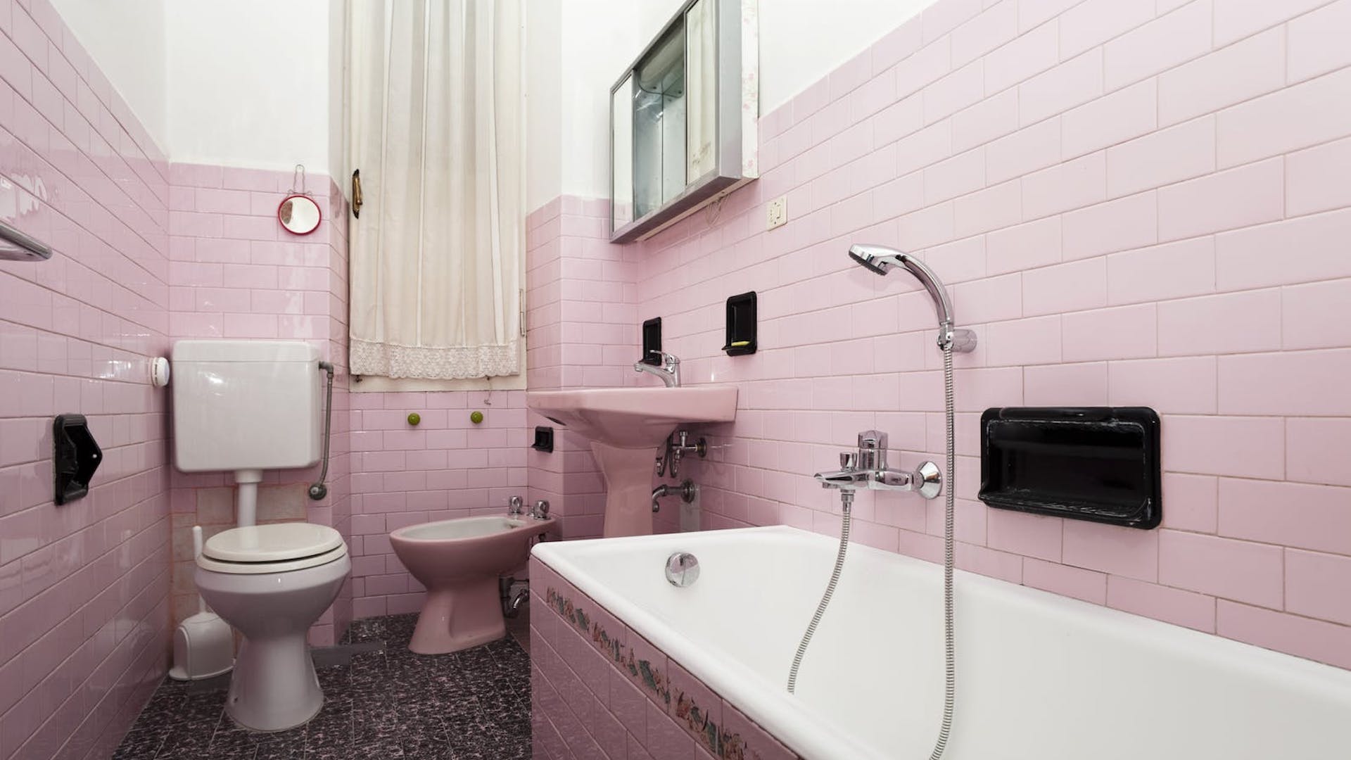 A pink bathroom