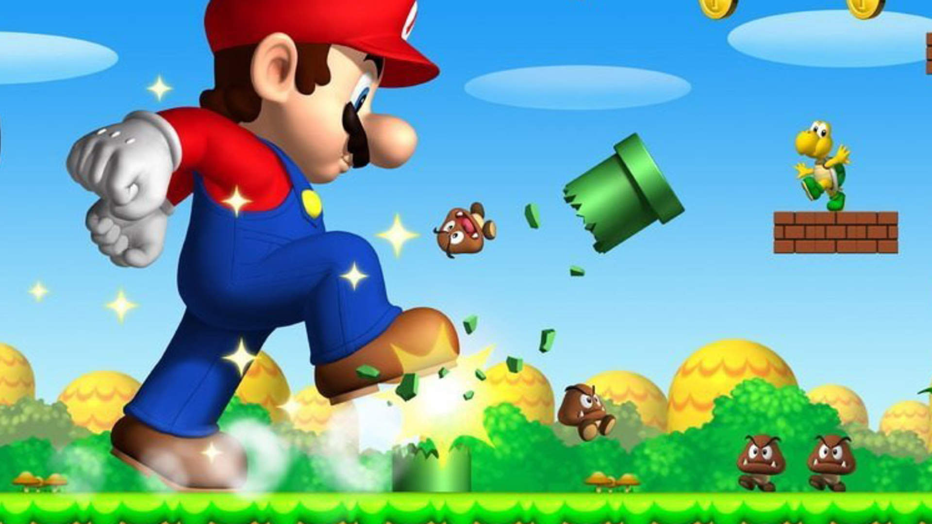 A scene from a Mario game