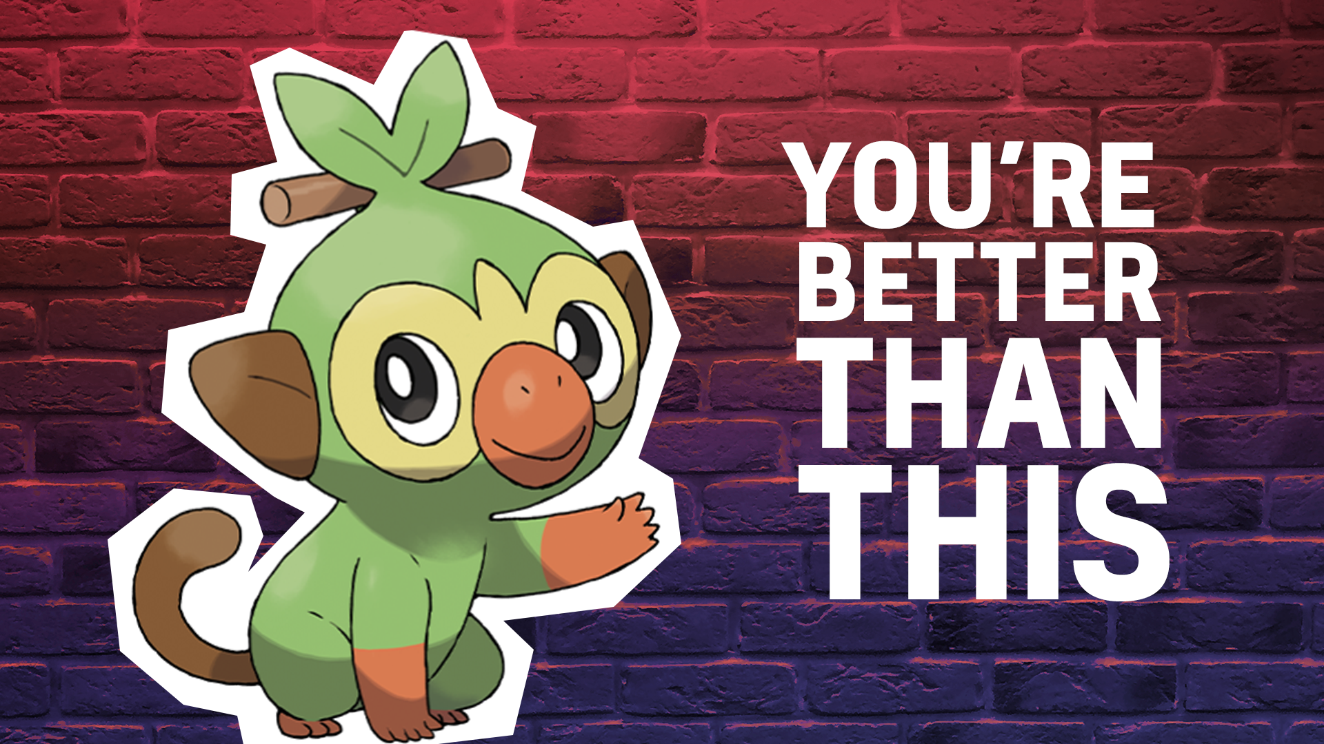 You're better than this! Grookey offers a gesture of sympathy