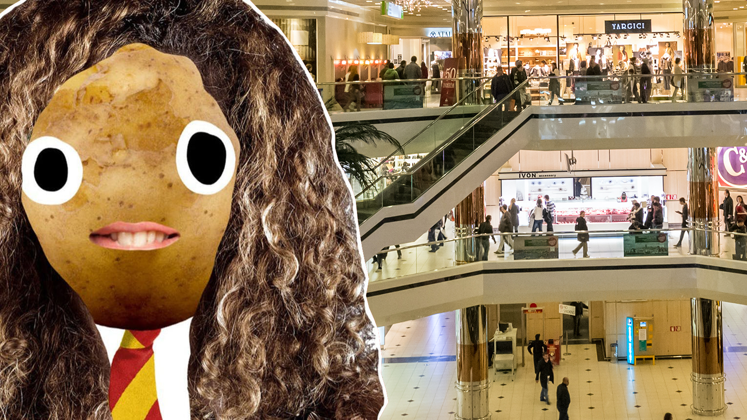 Hermione in a shopping centre