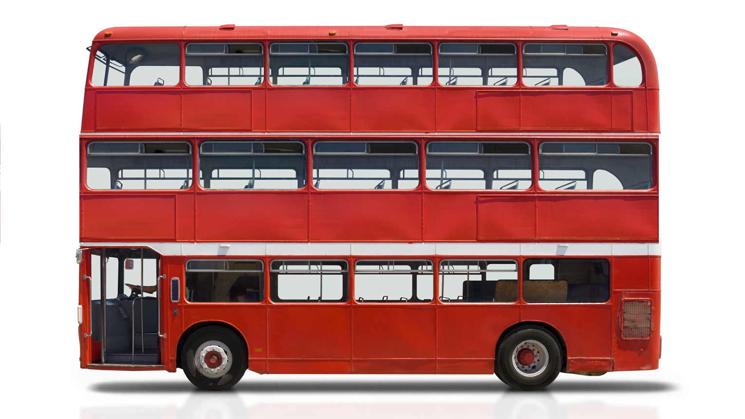 A triple-decker bus