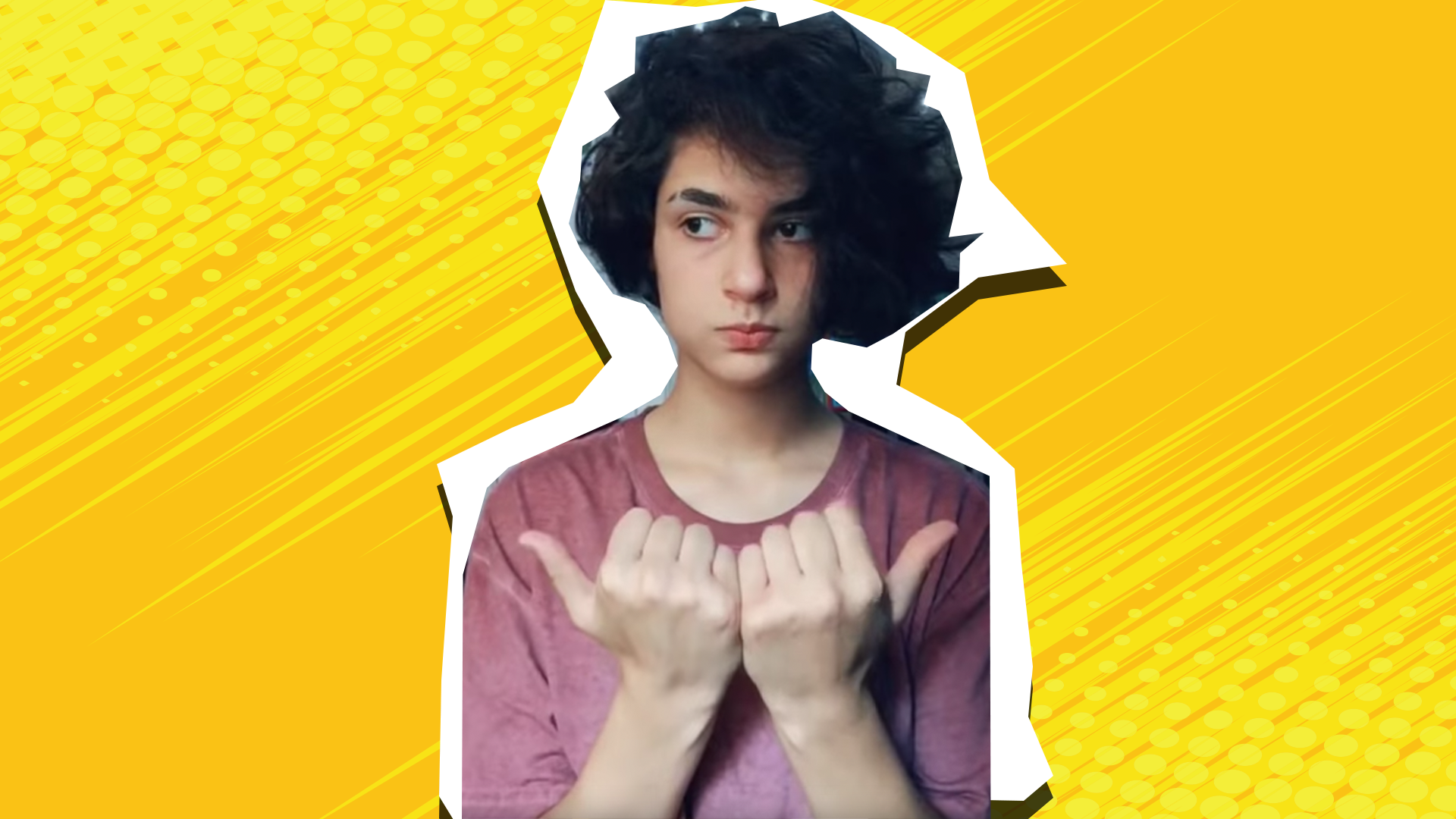 Boy yellow background