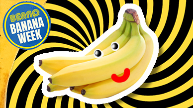 Funny banana jokes: a banana with a face