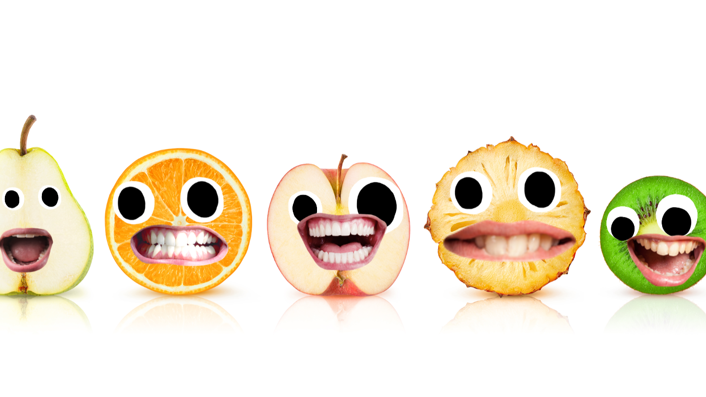 Fruit with faces