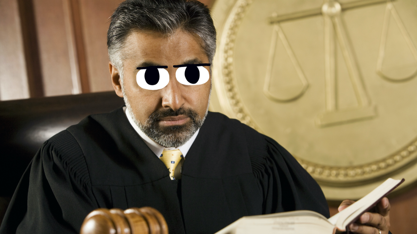 A courtroom judge