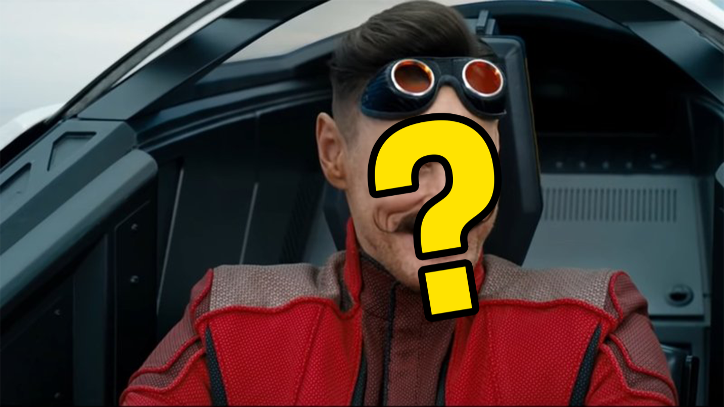 Jim Carrey as Dr. Robotnik with question mark 