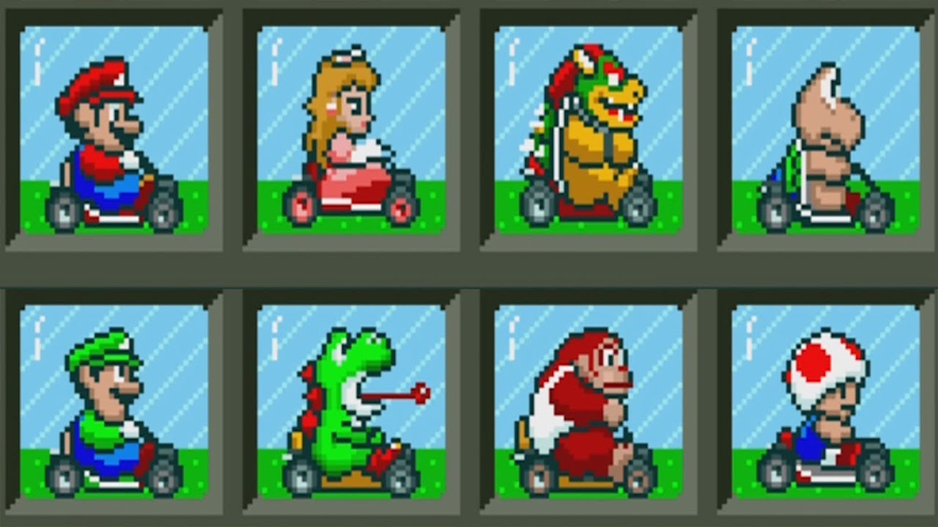Mario Kart player selection screen