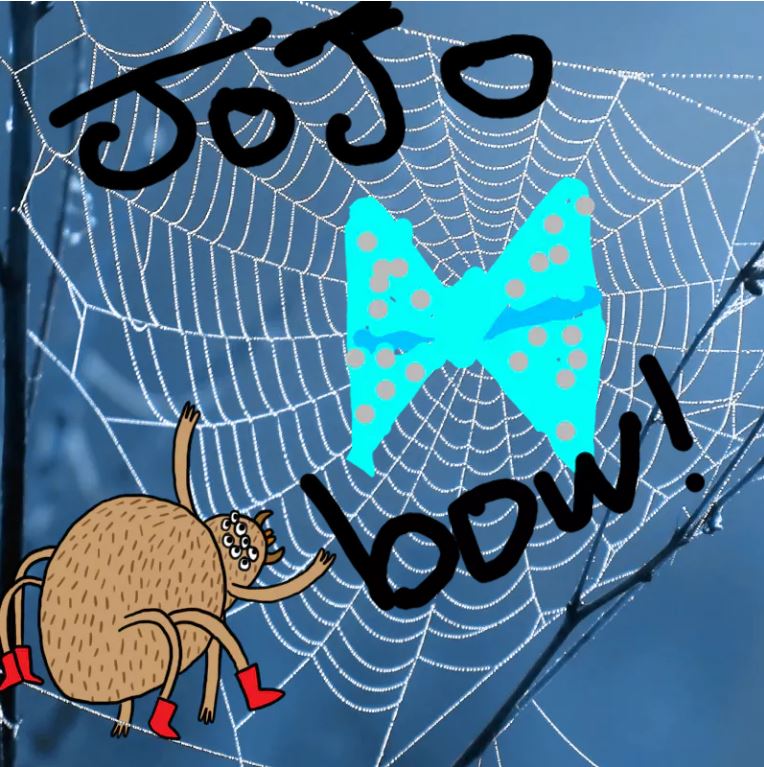 JoJo Bow stuck in a spider web - Complete the Drawing