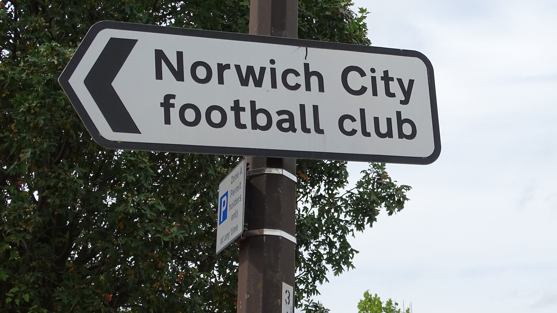 A sign to Norwich City's ground
