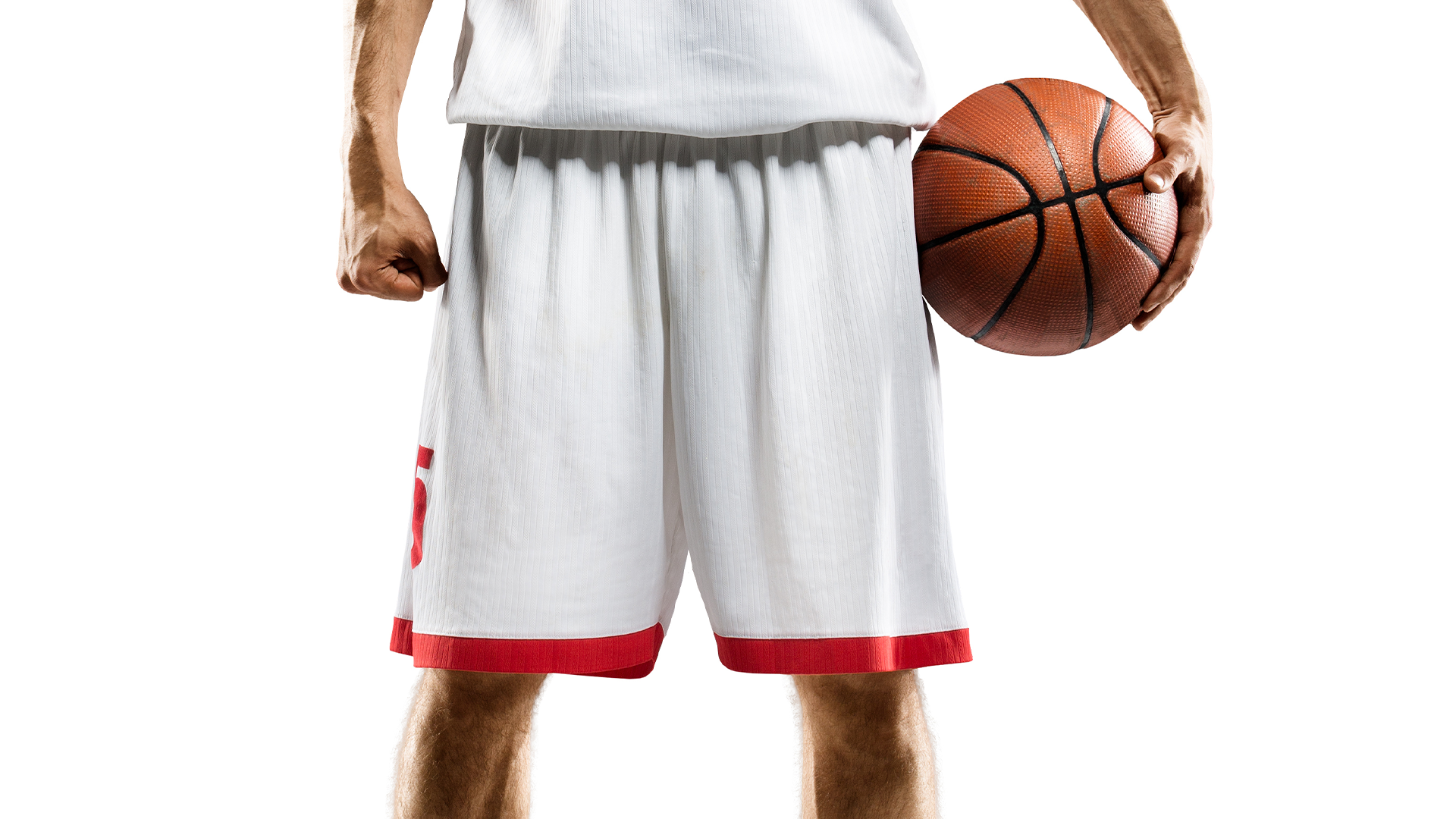 Man in basketball shorts