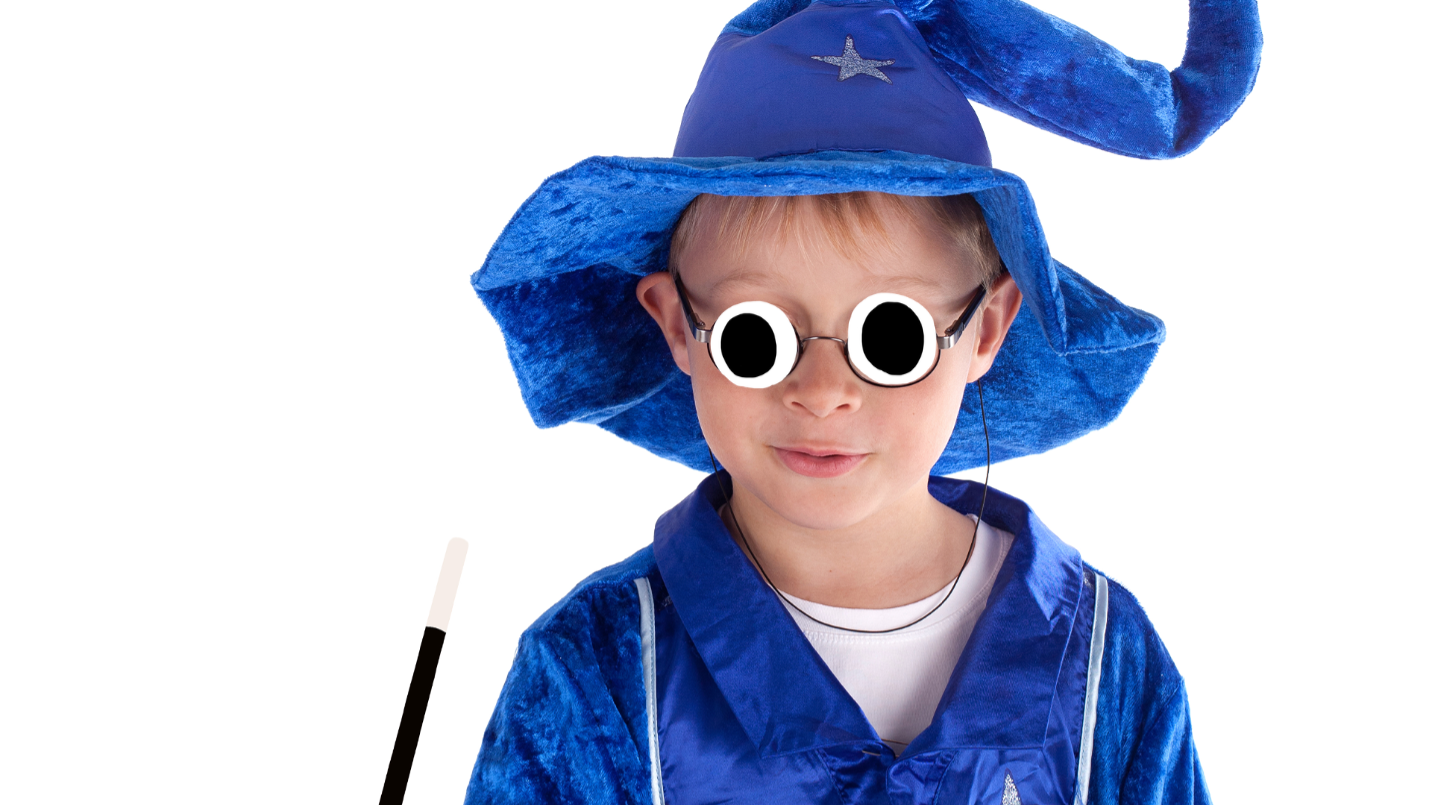Boy dressed as wizard