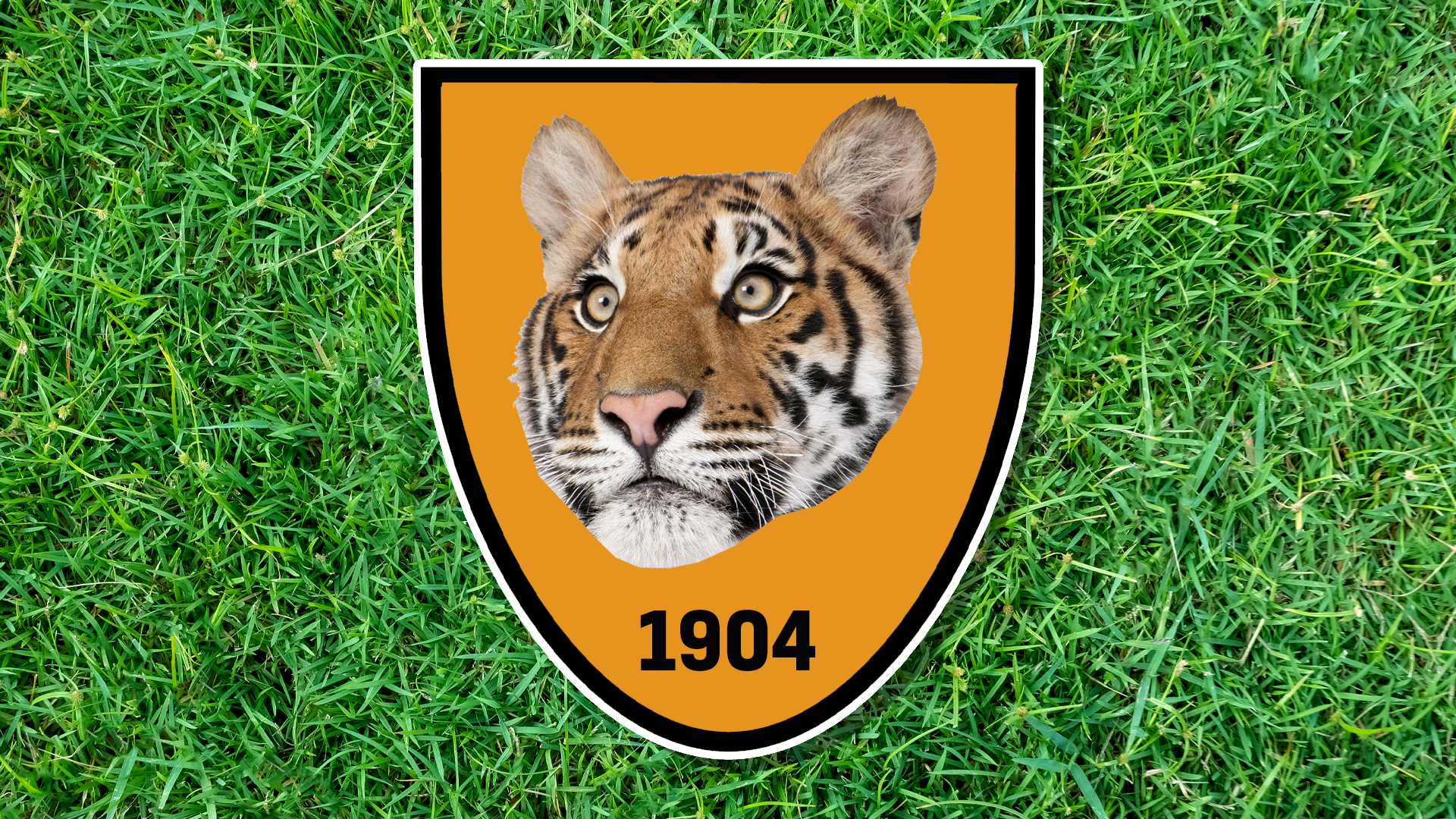 A tiger on an orange shield